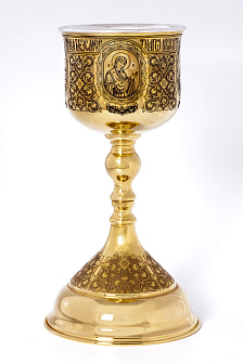 Потир 0.85л лазерная гравировка №19 / золочение / мельхиоровый вкладыш
