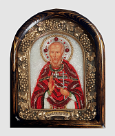 Икона свщмч. Александр Орлов бисерная в деревянной раме