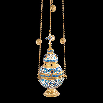 Кадило круглое №3 филигрань, эмаль / золочение