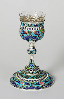 Лампада напрестольная №9 эмаль серебро (УИН)