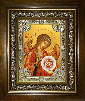 Икона Архангел Михаил в деревянном киоте