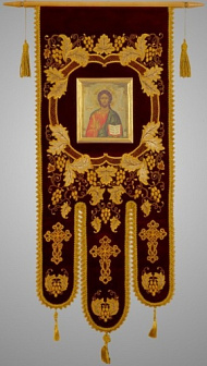 Хоругви большие вышитые гладь+аппликация с рамкой