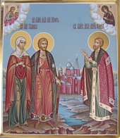 Икона ГАЛИНА Коринфская, ИГОРЬ и ОЛЕГ, Благоверные Князья (РУКОПИСНАЯ)
