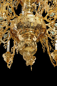 Паникадило 2 яруса 24 свечи с цепями золочение (1-2 ярус)