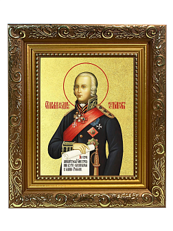 Икона "Феодор Ушаков", св. прав., воин, с золочением поталью, 09Ф1-УЛ