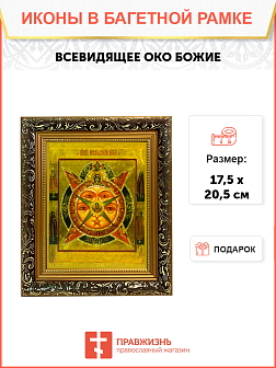 Икона Всевидящее Око Божие на холсте в киоте 1114