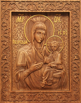 Икона резная Иверская Икона резная Иверская