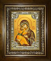 Икона Владимирская Божией Матери в деревянном киоте