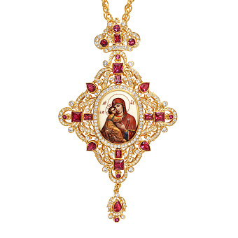 Панагия №213 / Фианиты деколь / золочение / Владимирская БМ Панагия №213 / Фианиты деколь / золочение / Владимирская БМ