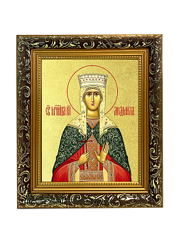 Икона "Людмила Чешская", св. блгв. кнг., с золочением поталью, 10035-УЛ Икона "Людмила Чешская", св. блгв. кнг., с золочением поталью, 10035-УЛ