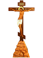 Крест писаный с Распятием и Голгофой (крест 180 см + голгофа резная 60 см)