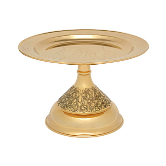 Дискос с поддискосником / ф240мм-потир 0, 85л №19 / лазерная, ручная гравировка / золочение