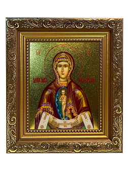 Икона Албазинская Слово Плоть Бысть Божия Матерь золочение поталь