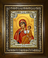 Икона освященная Пресвятой Богородицы Ватопедская в деревянном киоте