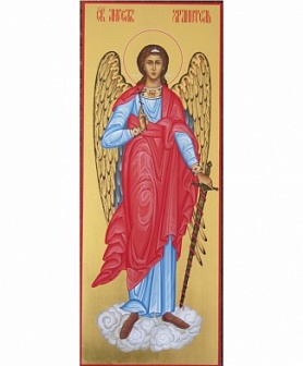 Икона ''Ангел хранитель0'', липовая доска, дубовые шпонки, левкас, сусальное золото, темпера, подарочная упаковка