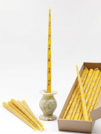 Свечи золоченые конусные №55, ЛОЗА (Золото), ЖЕЛТЫЕ (24шт)