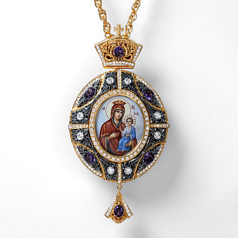 Панагия №101 / Фианиты / золочение, серебрение