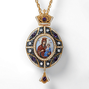 Панагия №101 / Фианиты / золочение, серебрение