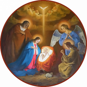 Рождество Христово, икона круглая