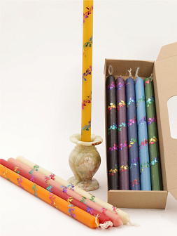 Свечи праздничные №4 (уп 10шт), РАЗНОЦВЕТНЫЕ 10 цветов (Радужная лоза)