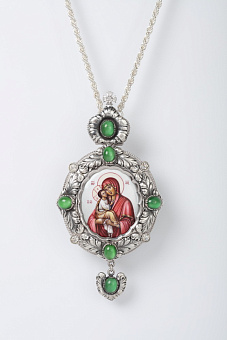 Панагия №128 серебро Почаевская БМ (УИН) Панагия №128 серебро Почаевская БМ (УИН)