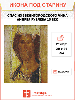 Икона Спас из Звенигородского Чина (Рублев 15 век)