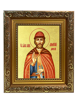 Икона "Дмитрий Донской", св. блгв. кн. Московский, с золочением поталью, 09Д3-УЛ
