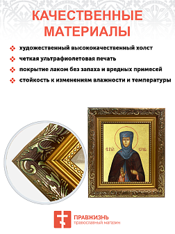 Икона "Евгения Римская", св. прмц., дева, с золочением поталью, 10Е3-УЛ