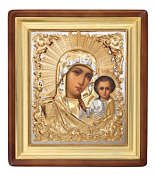 Икона живописная в киоте 24х30 масло, риза №251, киот №1 Казанская БМ