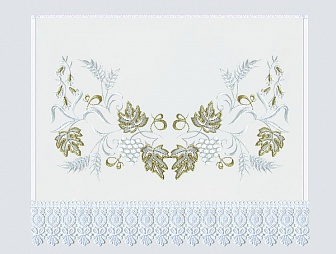 Белый виноград Атлас с рисунком для частичной вышивки бисером Ангеліка A-555