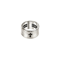 Кольцо - наперстная молитва с крестом, серебро 925 пробы