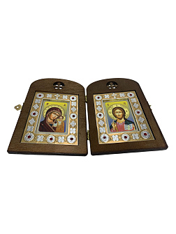 Складень ДЕРЕВЯННЫЙ 7x10 деревянный АРКА со вставкой металл№2