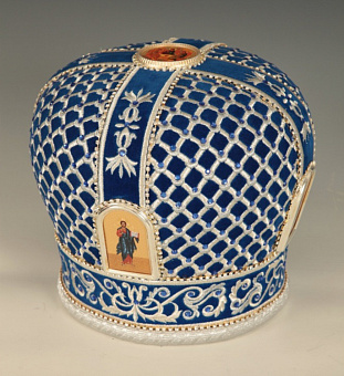 Митра №033 бархат вышивка а/м канитель фоторамки стр.дор., стразы в футляре Митра №033 бархат вышивка а/м канитель фоторамки стр.дор., стразы в футляре