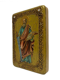 Икона ''Апостол Павел'' ручной работы из дуба