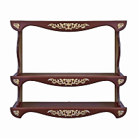 Полка для икон деревянная трехъярусная прямая с узором