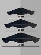 Набор полки угловые для икон Крест цвет черный 3 шт 40, 50 и 60 см