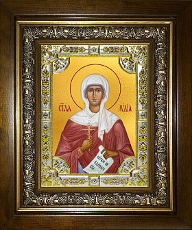Икона освященная Лидия Мученица в деревянном киоте
