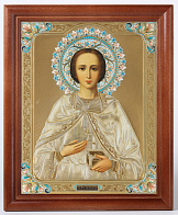 Икона в деревянной рамке 24х30 конгрев Пантелеимон