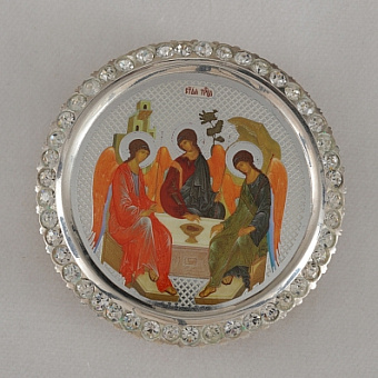 Икона Святой Троицы для митры серебрение