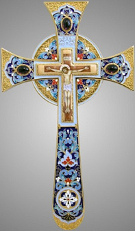 Крест напрестольный мальтийский финифть, эмаль / золочение