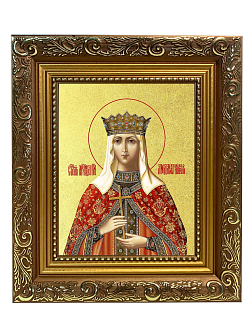 Икона "Людмила Чешская", св. блгв. кнг., с золочением поталью, 10034-УЛ Икона "Людмила Чешская", св. блгв. кнг., с золочением поталью, 10034-УЛ