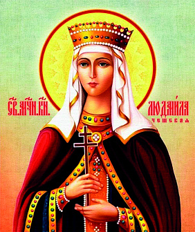 Икона под старину Мученица Людмила Чешская