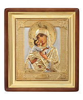 Икона живописная в киоте 24х30 масло, риза №202, киот №1 Владимирская БМ