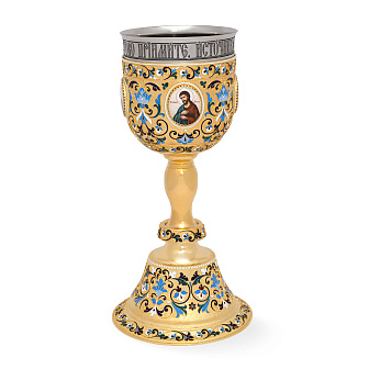 Потир 2.0л 4-финифти, филигрань, эмаль "№2" / золочение / нержавеющий стакан