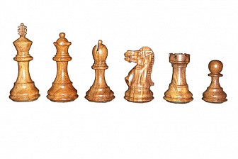 Шахматы классические малые деревянные, береза, самшит, розовое дерево, 32х32 см (высота короля 2,75")