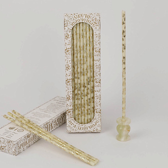 Свечи праздничные №40 (уп 40шт), БЕЛЫЕ (Золотая лоза)