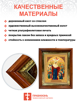 Икона Божией Матери "Всех Скорбящих Радость" с золочением поталью, 03008-УЛ