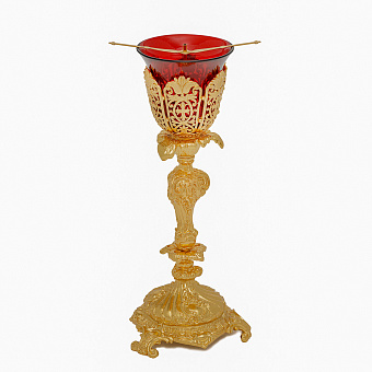 Лампада настольная с литым основанием №6 золочение