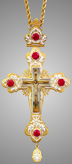 Наперсный крест позолоченный в серебрении