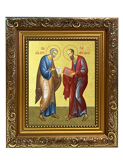 Икона "Петр и Павел", свв. апостолы с золочением поталью, 09083-УЛ